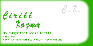 cirill kozma business card